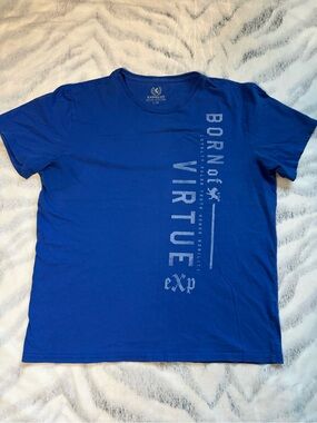 Express Men’s Blue Graphic 'VIRTUE' Crewneck Tee